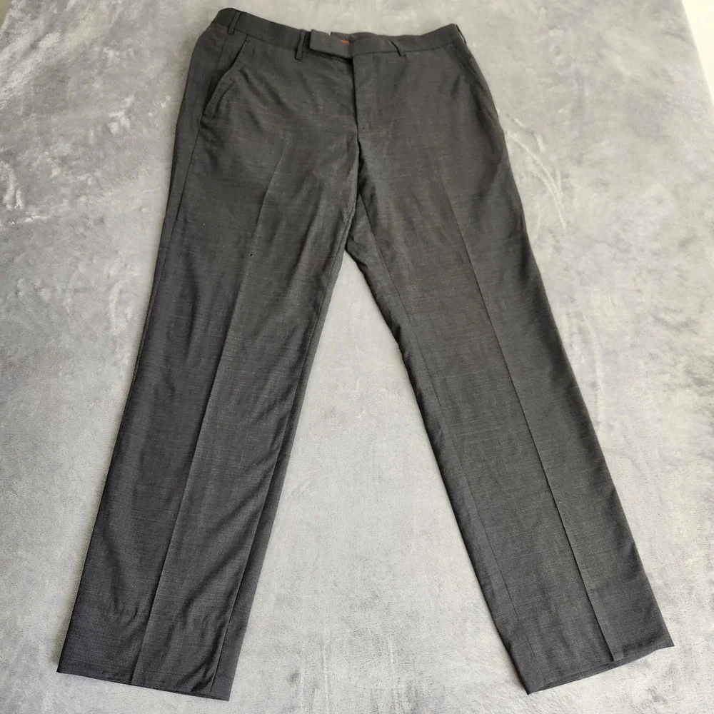 New CURRENT Zegna Gray Wool 5-Pocket Flat Front Flaws Pants Grey 34 X 31 Slacks